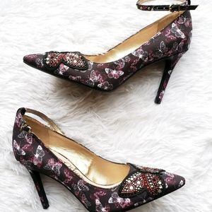 Libby Edelman High Heels Shoes Butterfly Print